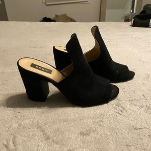 DKNY heel mule black suede size 8